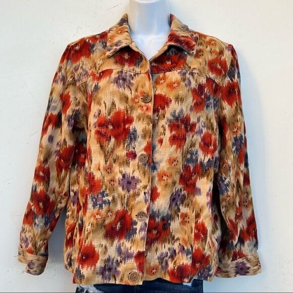 Coldwater Creek Cotton Button Down Jacket size PM - Picture 1 of 6